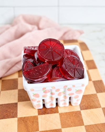 Gomitas de uva en forma de frutas